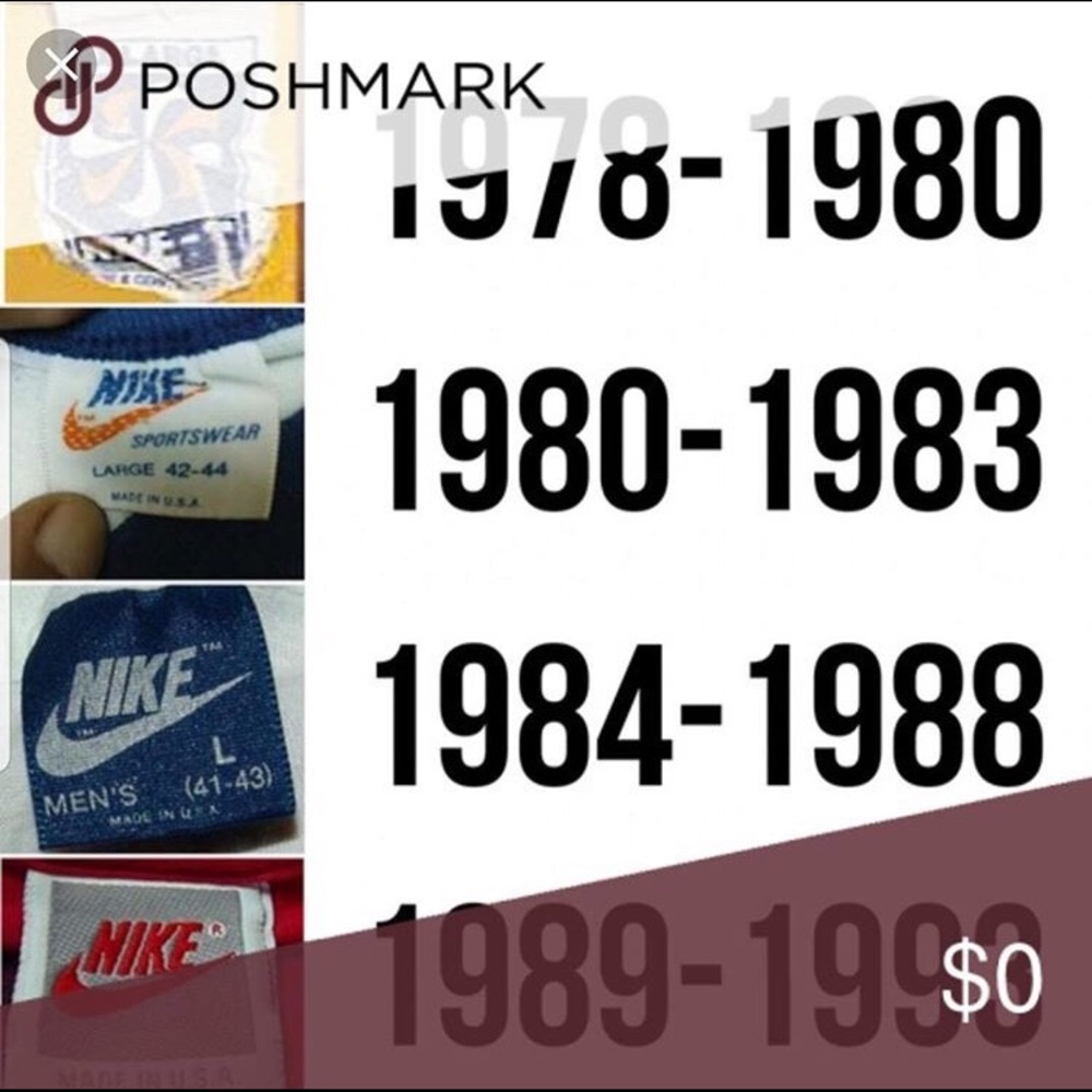 Vintage Nike tag reference